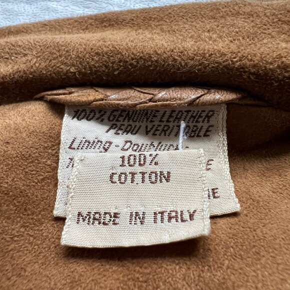 Vintage Neiman Marcus suede leather jacket brown bomber size 44 mens 90s - Picture 12 of 12